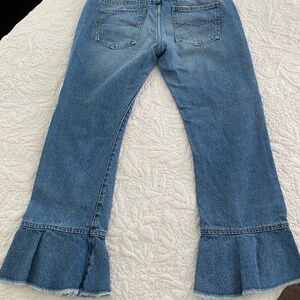 Zara cropped kick flare jeans